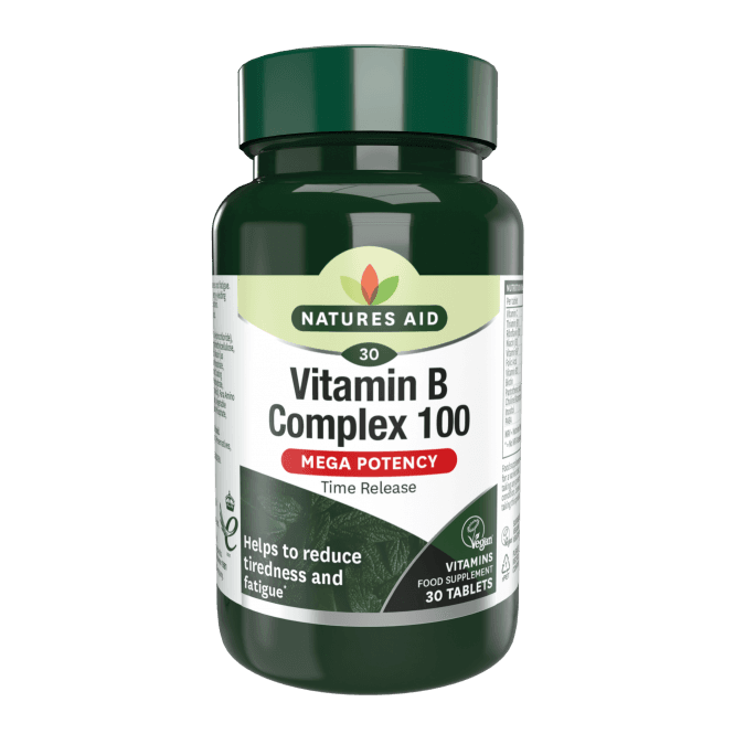 Natures Aid Vit B Complex 100mg Time Release 30 Tablets | High-Quality Vitamins & Supplements | MySupplementShop.co.uk